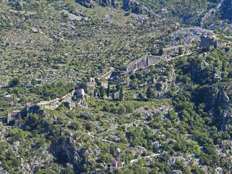 Ancient Wall around Kotor Montenegro